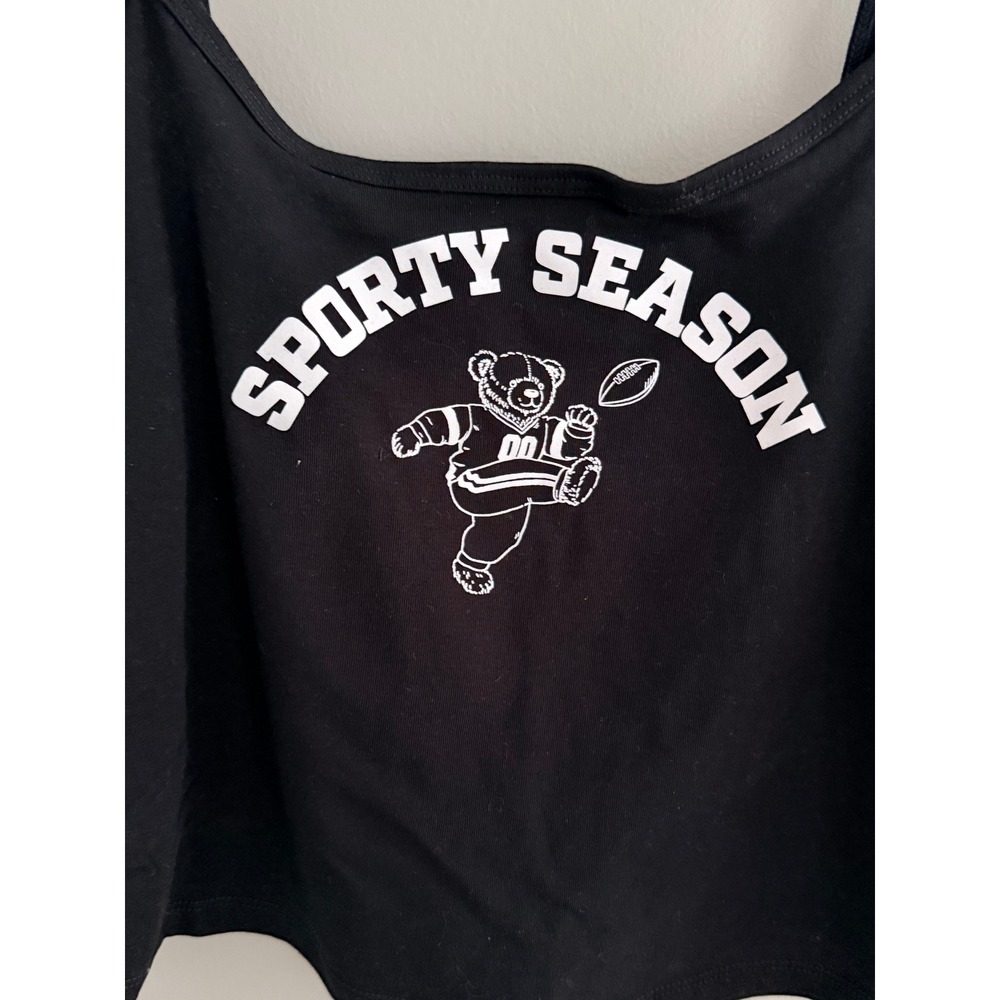 Wild Fable Womens Sporty Season Football Bear Graphic Cami Tank Top Black Medium - Picture 3 of 4